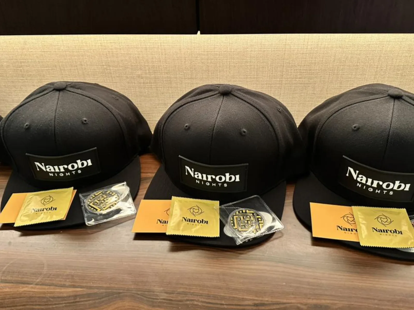 Custom branded cap samples