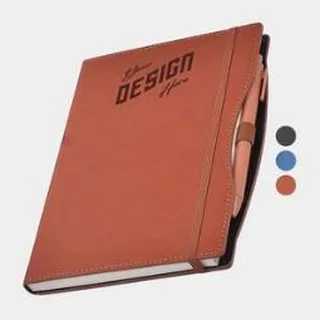 TiTUS® Executive A5 Notebook with Pen, shown with sample decoration