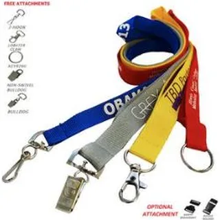 Custom Printed Lanyard, 3/4 in, shown with sample decoration