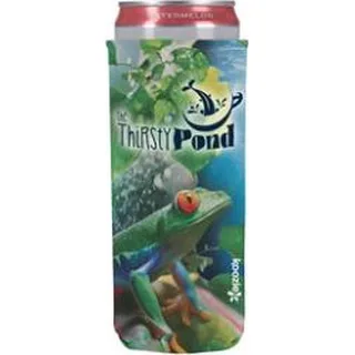 Koozie® Full-Color Slim Can Cooler, shown with sample decoration